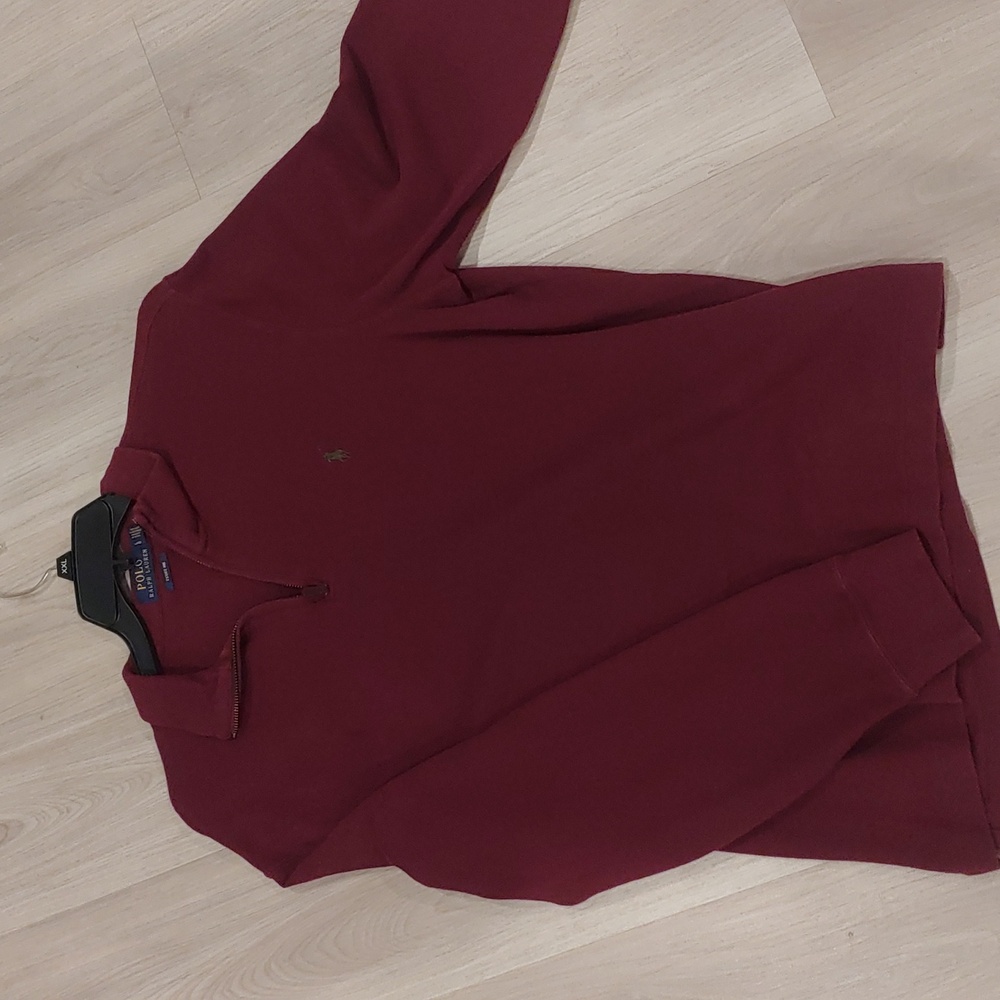 Polo large quarter zip burgandy